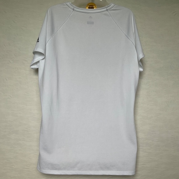 Adidas Climalite Short Sleeve Minimal Logo White V-Neck T-Shirt adidas Tee XL - Picture 14 of 14